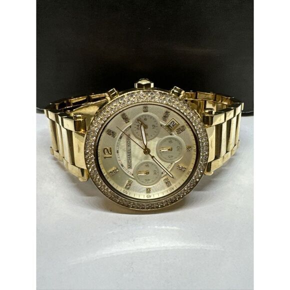 Michael Kors Parker MK5354 Women\'s Gold Stainless Steel Analog Dial Watch JNA232 main image 4